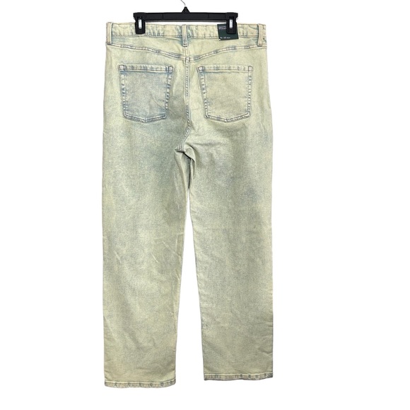 NWT Wild Fable Highest Rise 90’s Straight Jeans Lime Green Acid Wash Sz 16 - Picture 4 of 11